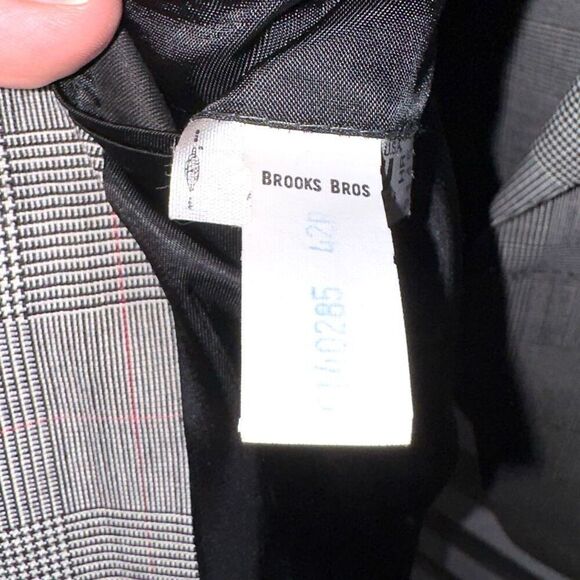 60s Brooks Brothers Black & Gray Prince of Whales Check Sport Coat Size 42R - Picture 3 of 10